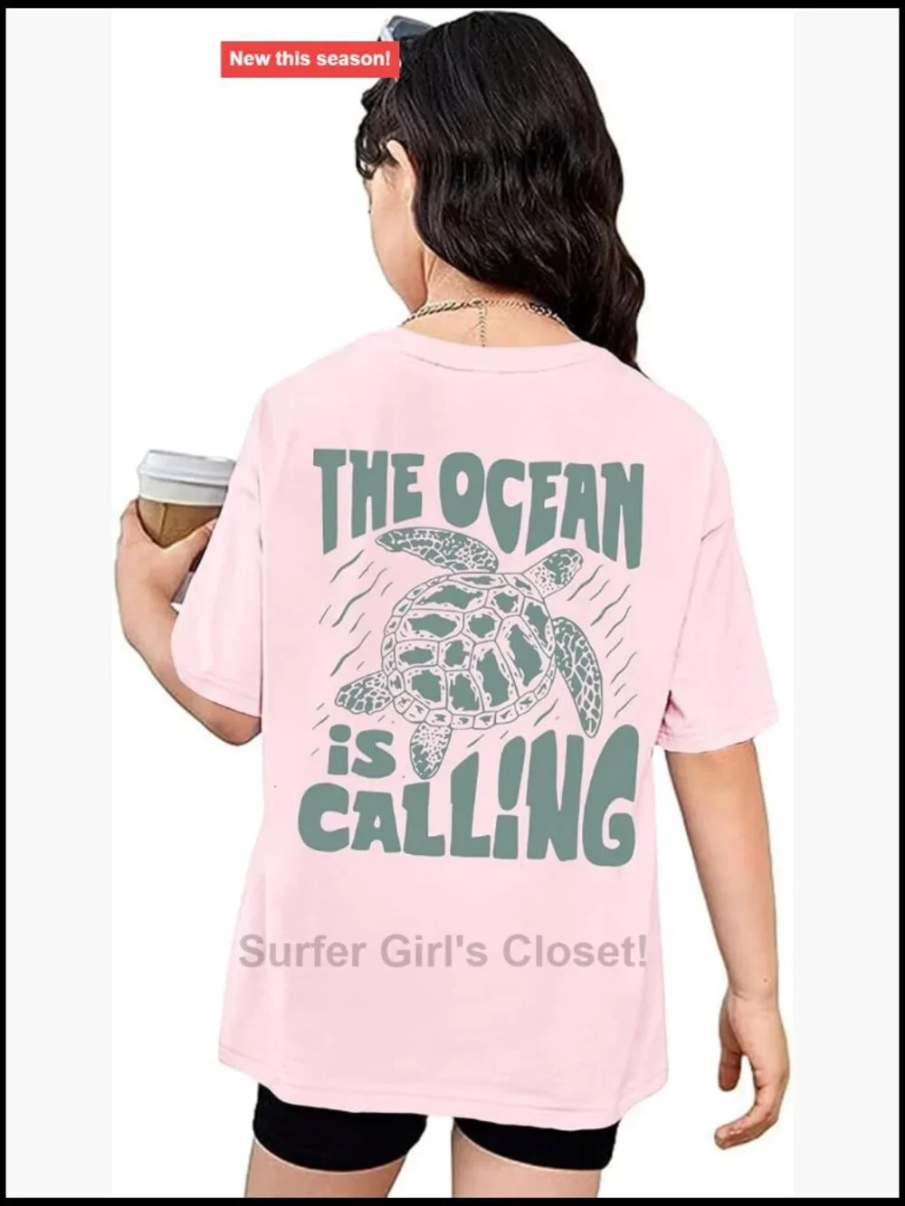 Girls Graphic Tee Sea Turtle Beach Shirt Summer Tops Cute Vacation